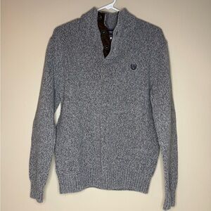 Chaps Gray Zip-Up Sweater for Men
